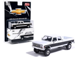 1978 Chevrolet Silverado K30 Crew Cab Pickup Truck White and Black 1/64 Diecast Model Car IXO Models IAPR1012