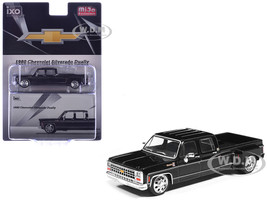 1980 Chevrolet Silverado C30 Crew Cab Dually Lowered Pickup Truck Black 1/64 Diecast Model Car IXO Models IAPR1013