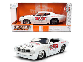 1971 Chevrolet Chevelle SS Ghost SS White with Graphics Bigtime Muscle Series 1/24 Diecast Model Car Jada 36636