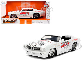 1971 Chevrolet Chevelle SS Ghost SS White with Graphics Bigtime Muscle Series 1/24 Diecast Model Car Jada 36636