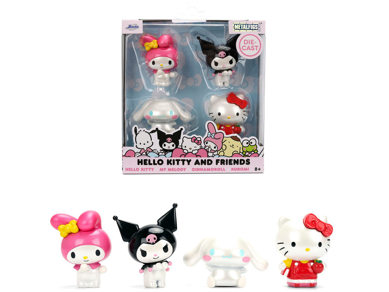 Set of 4 Diecast Figures Hello Kitty and Friends Franchise Metalfigs Series Diecast models Jada 37314
