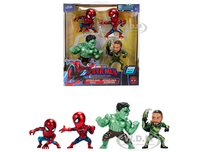 Set of 4 Diecast Figures Spider Man Brand New Day 2026 Movie Metalfigs Series Diecast models Jada 37776