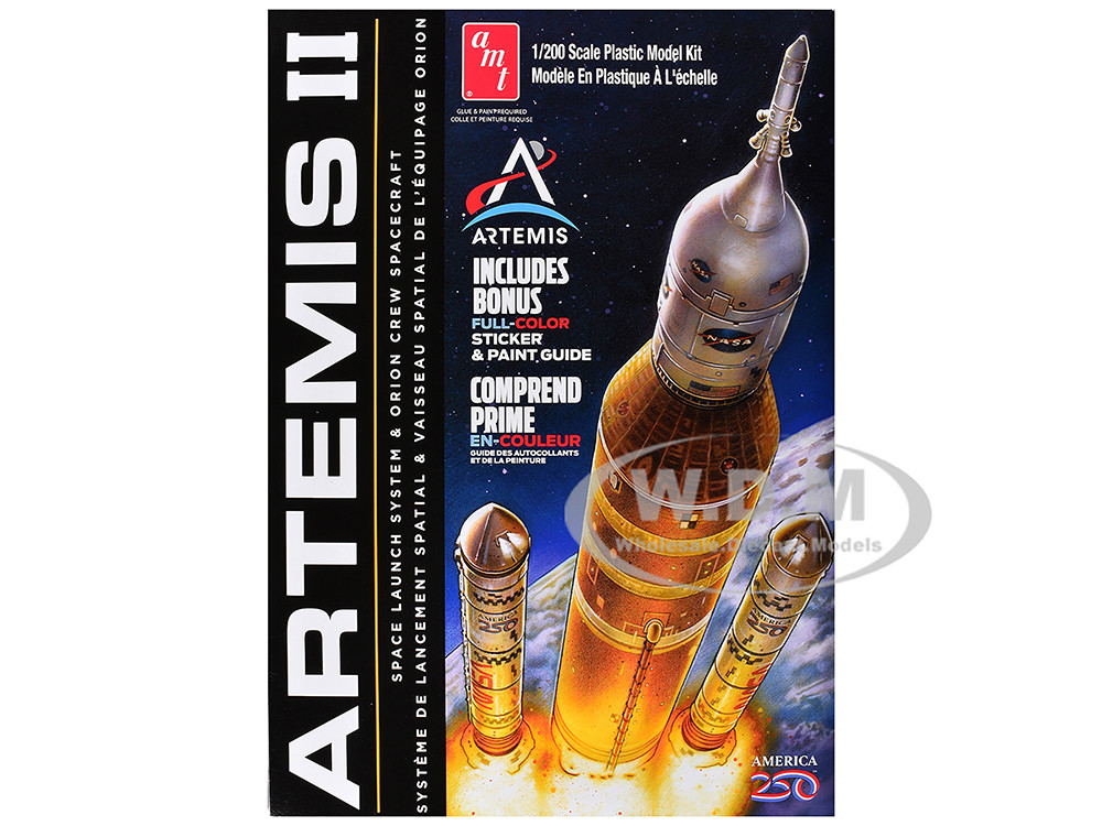 Skill 2 Model Kit NASA Artemis II Space Launch System and Orion Crew Spacecraft 1/200 Scale Model by AMT