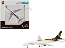 Boeing 757 200F Commercial Aircraft UPS Worldwide Service N475UP White with Brown Tail 1/500 Diecast Model Airplane Herpa HE524612-001
