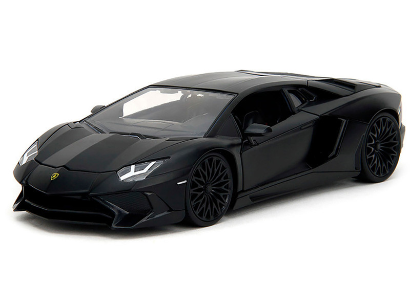 Shaw s Lamborghini Aventador Matt Black Furious 7 2015 Movie Fast & Furious 25th Anniversary Series 1/24 Diecast Model Car Jada 36152-25TH
