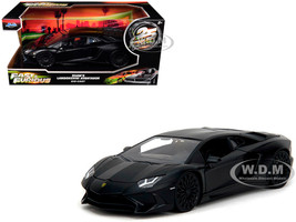 Shaw s Lamborghini Aventador Matt Black Furious 7 2015 Movie Fast & Furious 25th Anniversary Series 1/24 Diecast Model Car Jada 36152-25TH