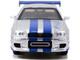 Brian s Nissan Skyline GT R R34 RHD Right Hand Drive Silver Metallic with Blue Stripes 2 Fast 2 Furious 2003 Movie Fast & Furious 25th Anniversary Series 1/32 Diecast Model Car Jada 97184-25TH