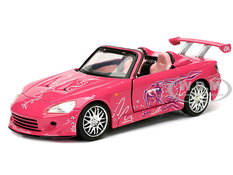 Suki s Honda S2000 Convertible Pink with Graphics 2 Fast 2 Furious 2003 Movie Fast & Furious 25th Anniversary Series 1/32 Diecast Model Car Jada 97610-25TH