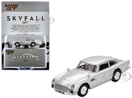 Aston Martin DB5 RHD Right Hand Drive Birch Silver Metallic Damaged 007 James Bond Skyfall 2012 Movie Limited Edition 1/64 Diecast Model Car Mini GT MGT00913-007E