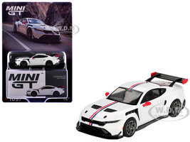 Ford Mustang GTD Spirit of America White with Red and Blue Stripes Limited Edition 1/64 Diecast Model Car Mini GT MGT01097