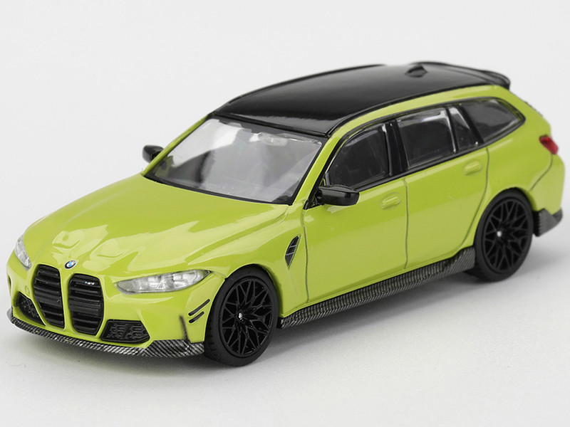BMW M3 M Performance Touring Sao Paulo Yellow with Black Top Limited Edition 1/64 Diecast Model Car Mini GT MGT01102