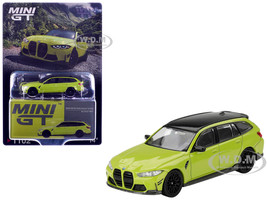 BMW M3 M Performance Touring Sao Paulo Yellow with Black Top Limited Edition 1/64 Diecast Model Car Mini GT MGT01102