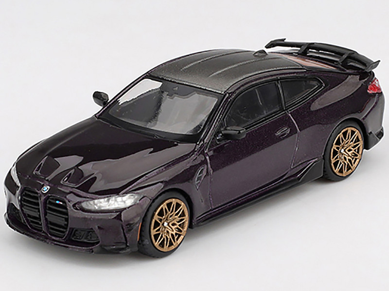 BMW M4 M Performance Daytona Violet Metallic with Carbon Top Limited Edition 1/64 Diecast Model Car Mini GT MGT01112