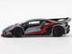 Lamborghini Huracan GT LB WORKS RONIN Gray Metallic with Black and Red Graphics Limited Edition 1/64 Diecast Model Car Mini GT MGT01177 Lamborghini Huracan GT LB WORKS RONIN Gray Metallic with Black and Red Graphics Limited Edition 1/64 Diecast Model Car Mini GT MGT01177