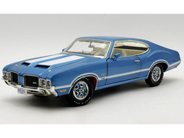 1971 Oldsmobile 442 W30 Dr Olds Release #6 Viking Blue Metallic with White Stripes Limited Edition to 442 pieces Worldwide 1/18 Diecast Model Car ACME A1805632