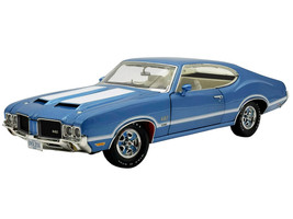 1971 Oldsmobile 442 W30 Dr Olds Release #6 Viking Blue Metallic with White Stripes Limited Edition to 442 pieces Worldwide 1/18 Diecast Model Car ACME A1805632