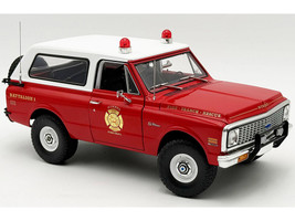 1972 Chevrolet Blazer K 5 The Chief Winder Fire Department Georgia Battalion 1 Red with White Top Limited Edition to 246 pieces Worldwide 1/18 Diecast Model Car ACME A1807717