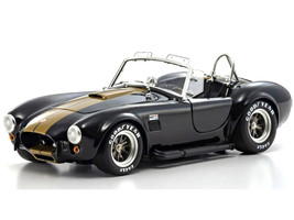 Shelby Cobra 427 S C Black with Gold Stripes 1/18 Diecast Model Car Kyosho KS08048BKG