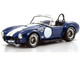 Shelby Cobra 427 SC Blue with White Stripes and Race Graphics 1/18 Diecast Model Car Kyosho KS08048BLMW