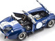 Shelby Cobra 427 SC Blue with White Stripes and Race Graphics 1/18 Diecast Model Car Kyosho KS08048BLMW