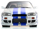 Nissan Skyline GT R R34 RHD Right Hand Drive Silver Metallic with Blue Graphics 2 Fast 2 Furious 2003 Movie 1/12 Model Car Kyosho KSR12007A Nissan Skyline GT R R34 RHD Right Hand Drive Silver Metallic with Blue Graphics 2 Fast 2 Furious 2003 Movie 1/12 Model Car Kyosho KSR12007A