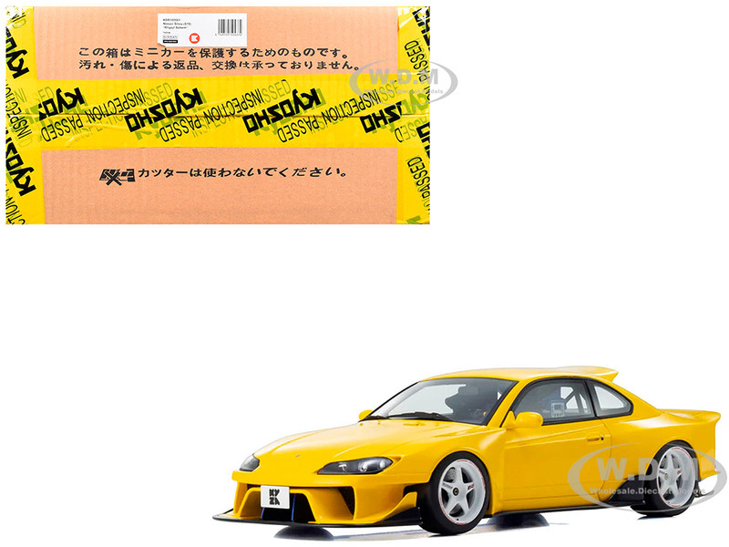 Nissan Silvia S15 Khyzyl Saleem Yellow 1/18 Model Car Kyosho KSR18066Y