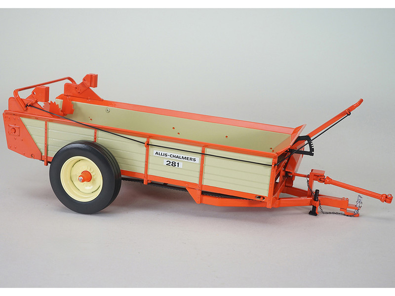 Allis Chalmers 281 Manure Spreader Orange with Wood Panels Classic Series 1/16 Diecast Model SpecCast SCT995