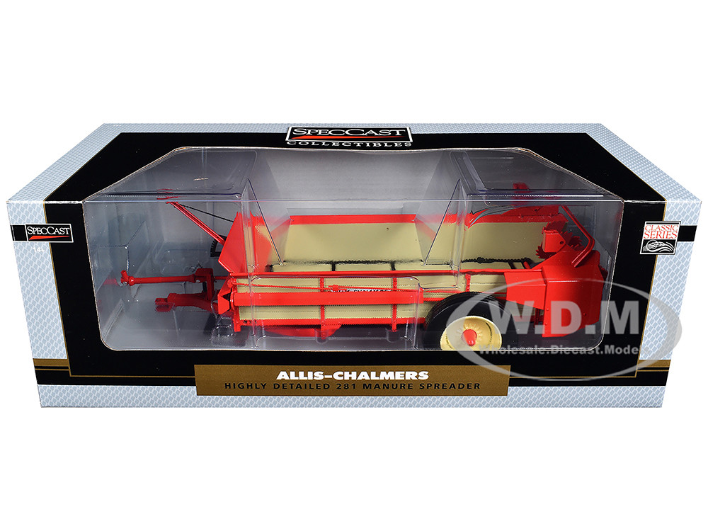 Allis-Chalmers 281 Manure Spreader Orange with Wood Panels "Classic Series" 1/16 Diecast Model by SpecCast