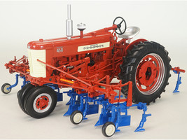 Farmall 450 Narrow Front Diesel Tractor with Front and Rear Cultivators Red Classic Series 1/16 Diecast Model SpecCast ZJD1959