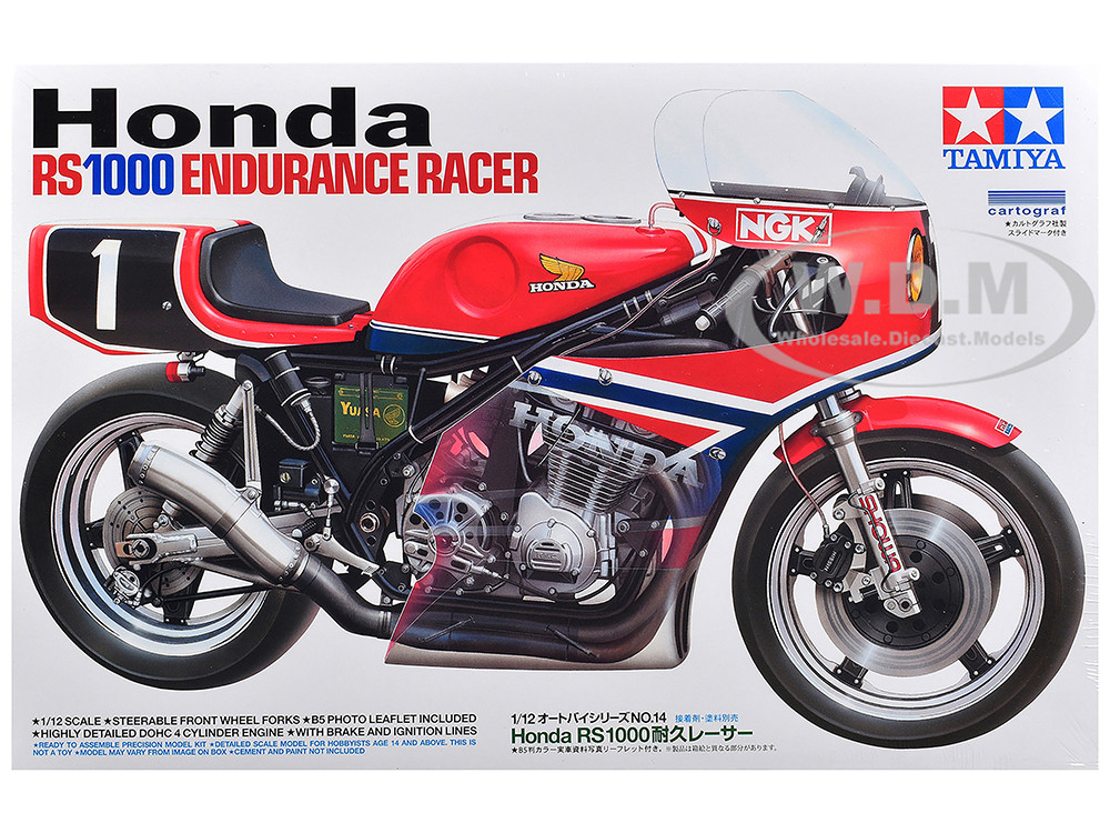 Model Kit Honda RS1000 Endurance Racer Motorcycle 1/12 Scale Model by Tamiya