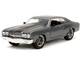 1970 Chevrolet Chevelle SS Gray Metallic with Black Stripes Fast & Furious 2009 Movie Fast & Furious 25th Anniversary Series 1/24 Diecast Model Car Jada 34923-25TH