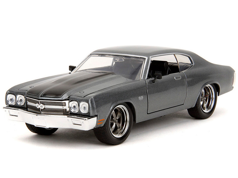 1970 Chevrolet Chevelle SS Gray Metallic with Black Stripes Fast & Furious 2009 Movie Fast & Furious 25th Anniversary Series 1/24 Diecast Model Car Jada 34923-25TH
