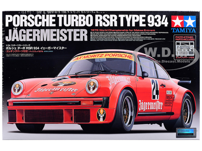Model Kit Porsche Turbo RSR Type 934 Jagermeister 1/24 Scale Model Tamiya TAM-24328