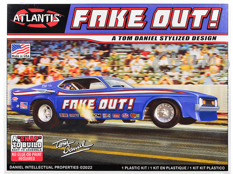 Model Kit Tom Daniel s FAKE OUT Classic Funny Car Snap to Build 1/32 Scale Model Atlantis ALM-8275