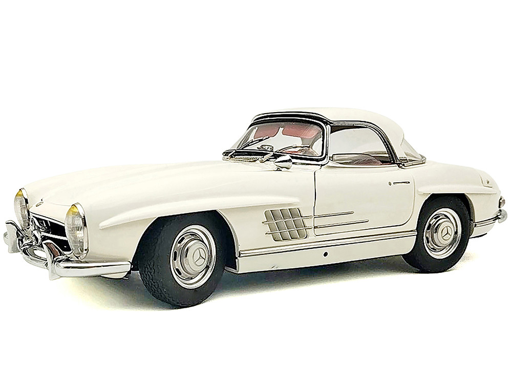 Mercedes-Benz 300 SL (W198 II) White with Red Interior Limited Edition to 1500 pieces Worldwide 1/18 Diecast Model Car by CMC