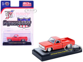 1976 Chevrolet Silverado Bonanza 10 Pickup Truck Spirit of 76 Red Limited Edition to 12750 pieces Worldwide 1/64 Diecast Model Car M2 Machines 31500-MJS98