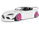 2025 Toyota GR Supra Liberty Walk Body Kit White Metallic with Pink Wheels 1/18 Diecast Model Car Solido S1815502 2025 Toyota GR Supra Liberty Walk Body Kit White Metallic with Pink Wheels 1/18 Diecast Model Car Solido S1815502