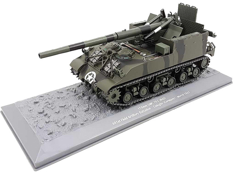 M40 155mm Gun Motor Carriage 991st Field Artillery Battalion Germany 1945 United States Army 1/43 Diecast Model Militaria Die Cast 24220-45