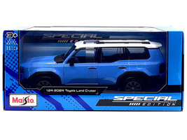 2024 Toyota Land Cruiser Blue with White Top Special Edition Series 1/24 Diecast Model Car Maisto 32924BL