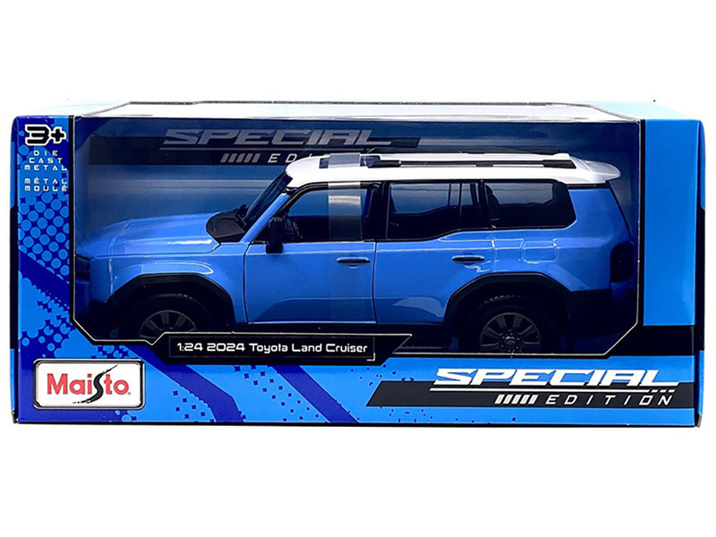 2024 Toyota Land Cruiser Blue with White Top Special Edition Series 1/24 Diecast Model Car Maisto 32924BL