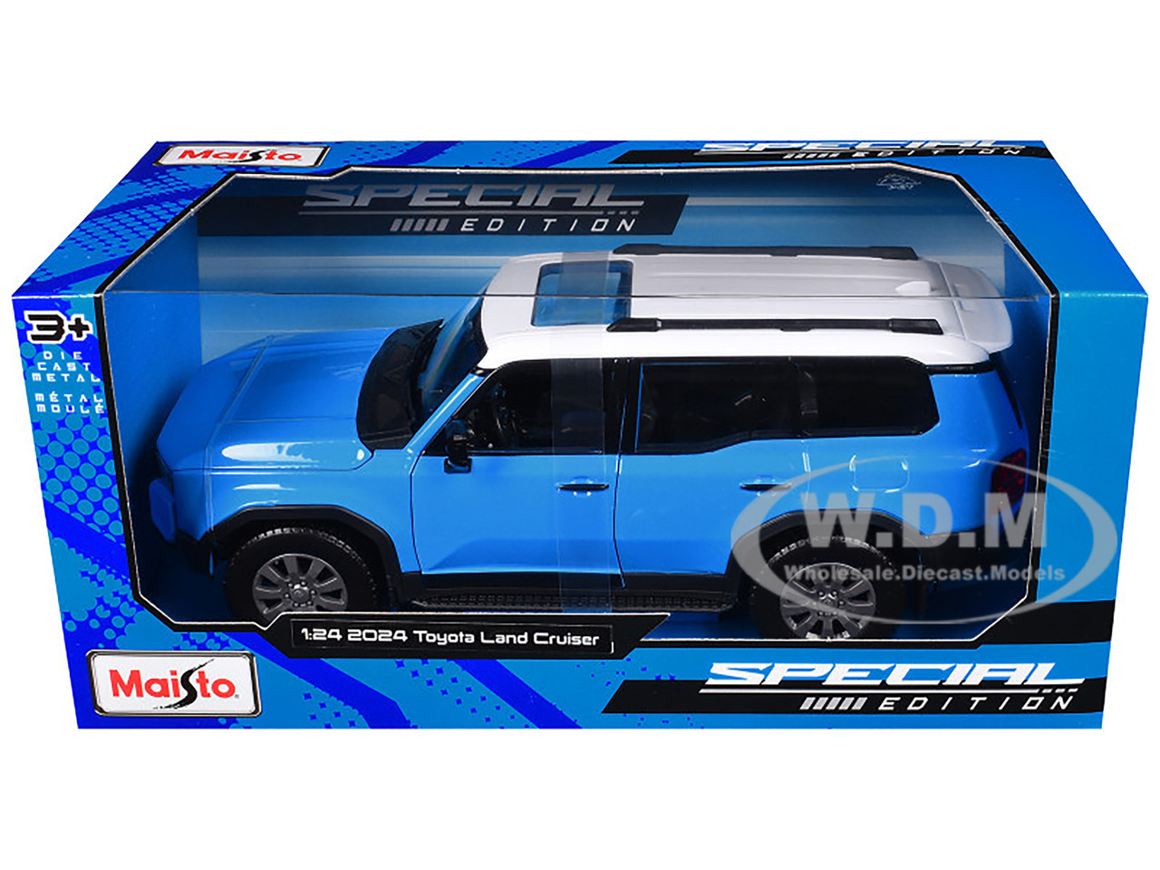 2024 Toyota Land Cruiser Blue with White Top "Special Edition" Series 1/24 Diecast Model Car by Maisto