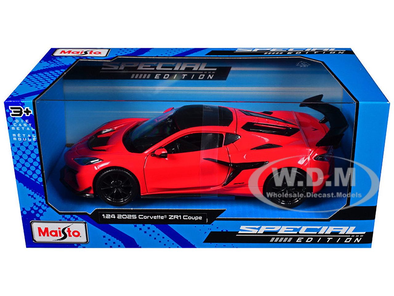 2025 Chevrolet Corvette ZR1 Coupe Red with Carbon Top "Special Edition" Series 1/24 Diecast Model Car by Maisto