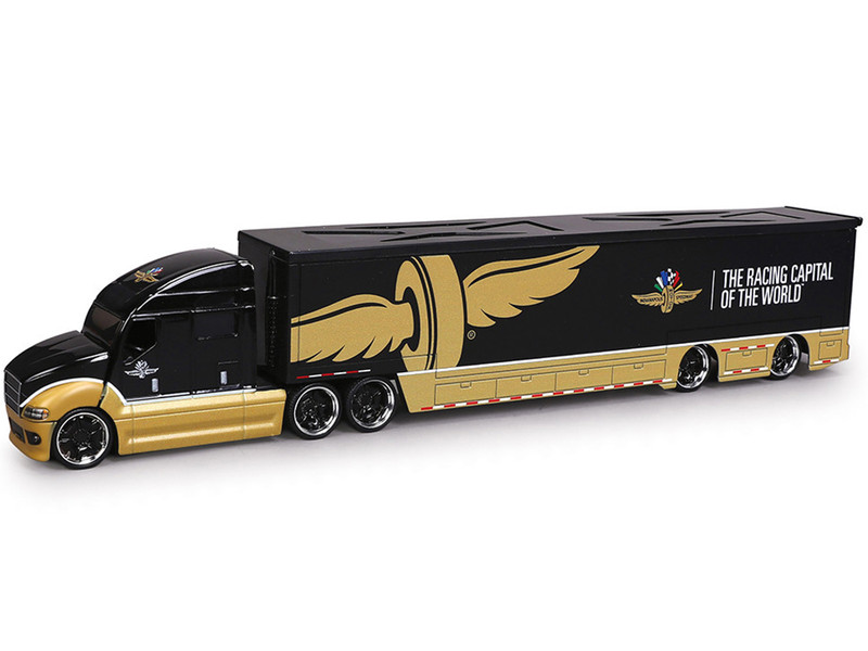 Indianapolis Motor Speedway Hauler Black and Gold 1/64 Diecast Model IXO Models IND64049