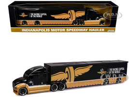 Indianapolis Motor Speedway Hauler Black and Gold 1/64 Diecast Model IXO Models IND64049