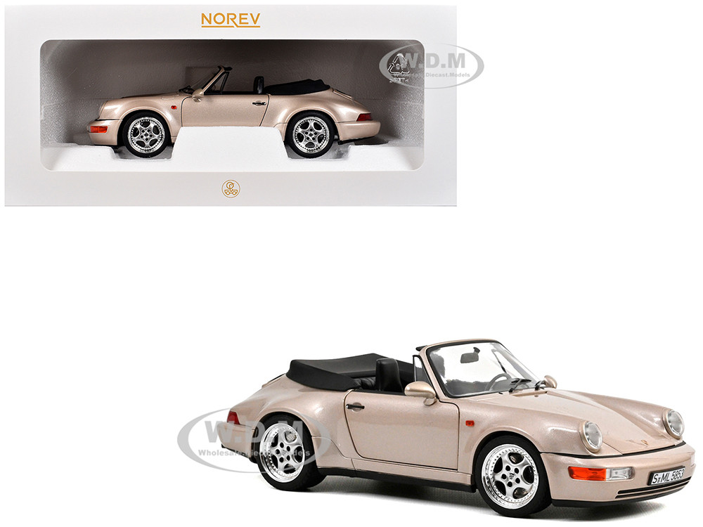 1992 Porsche 911 Carrera 2 Turbo Look Cabriolet Zermatt Silver Metallic 1/18 Diecast Model Car by Norev