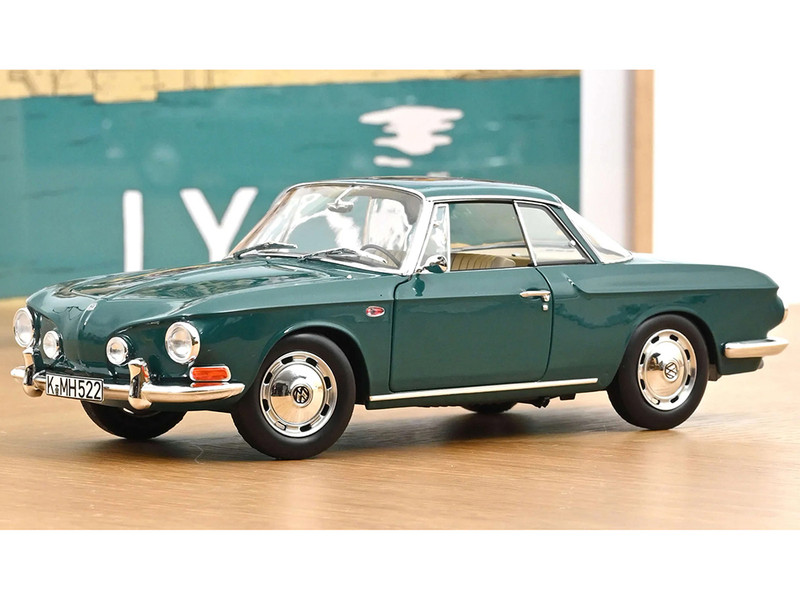 1963 Volkswagen Karmann Ghia 1500 Smaragd Green 1/18 Diecast Model Car Norev 188648
