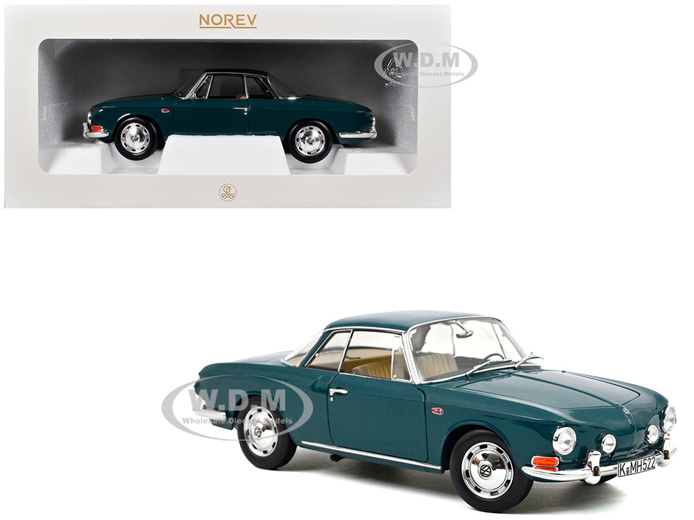 1963 Volkswagen Karmann Ghia 1500 Smaragd Green 1/18 Diecast Model Car by Norev