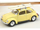 1973 Volkswagen Beetle 1303 Pastel Yellow with Roof Rack and 2 Surfboards 1/43 Diecast Model Car Norev 841007