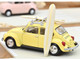 1973 Volkswagen Beetle 1303 Pastel Yellow with Roof Rack and 2 Surfboards 1/43 Diecast Model Car Norev 841007