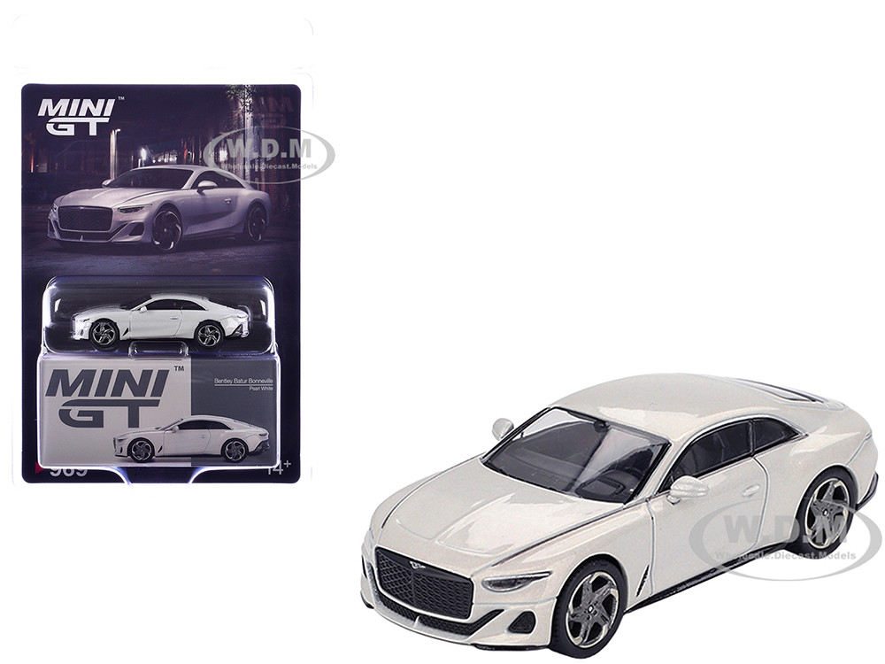 Bentley Batur Bonneville Pearl White Metallic Limited Edition 1/64 Diecast Model Car by Mini GT